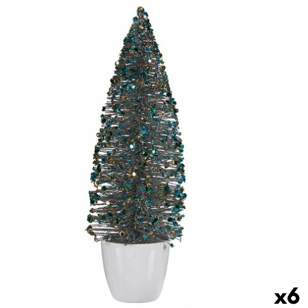 Christmas Tree Krist+ 2402/13-2-6 Blue Golden Plastic Christmas Tree 10 x 33 x 10 cm (6 Units)