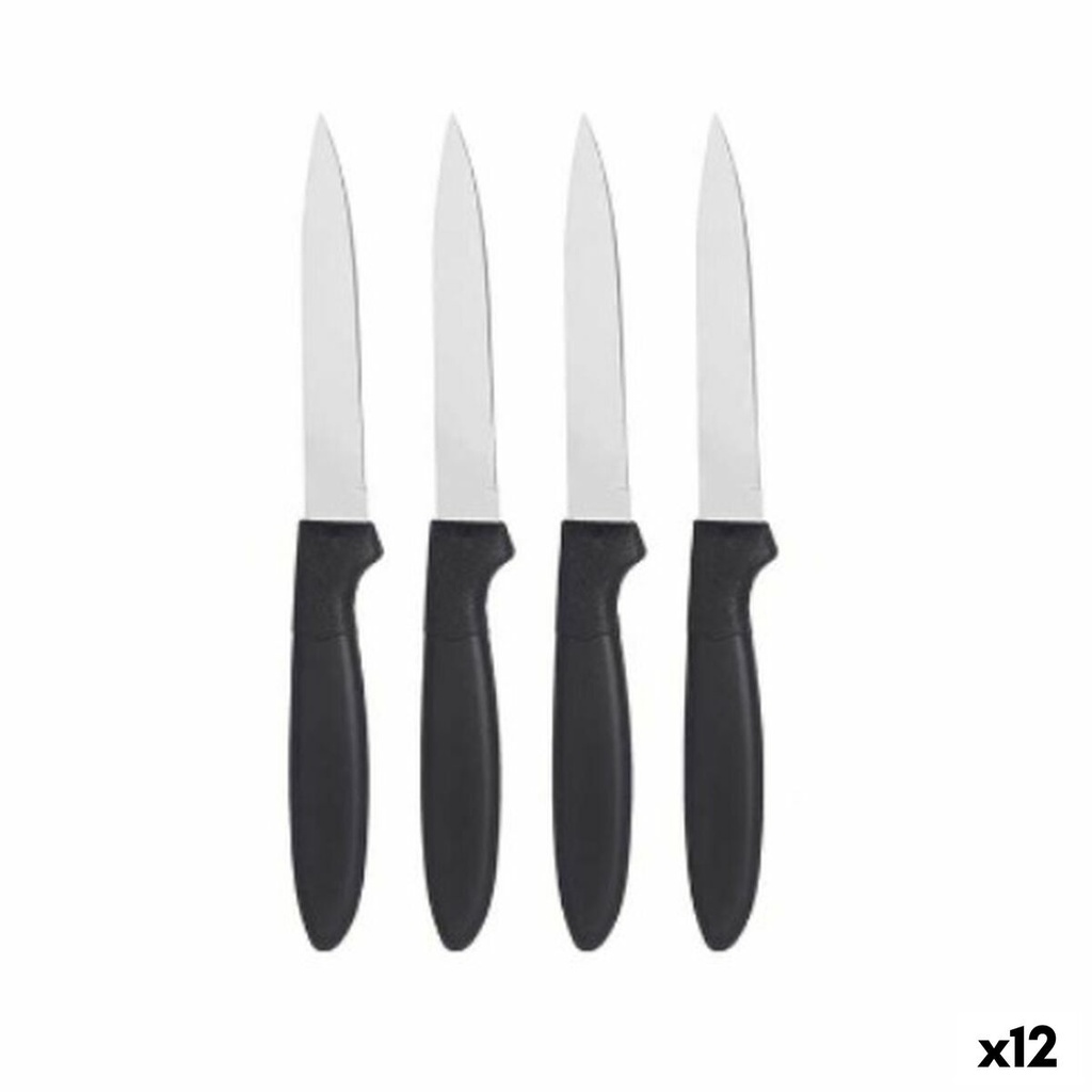 Set de Cuchillos Kinvara CN-KT172244D Negro Plateado Acero Inoxidable Plástico 19,5 x 2 x 1 cm (12 Unidades)