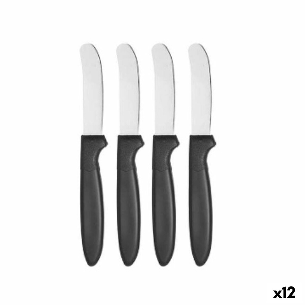 Set de Cuchillos Kinvara CN-KT172244E Negro Plateado Acero Inoxidable Plástico 17 cm (12 Unidades)