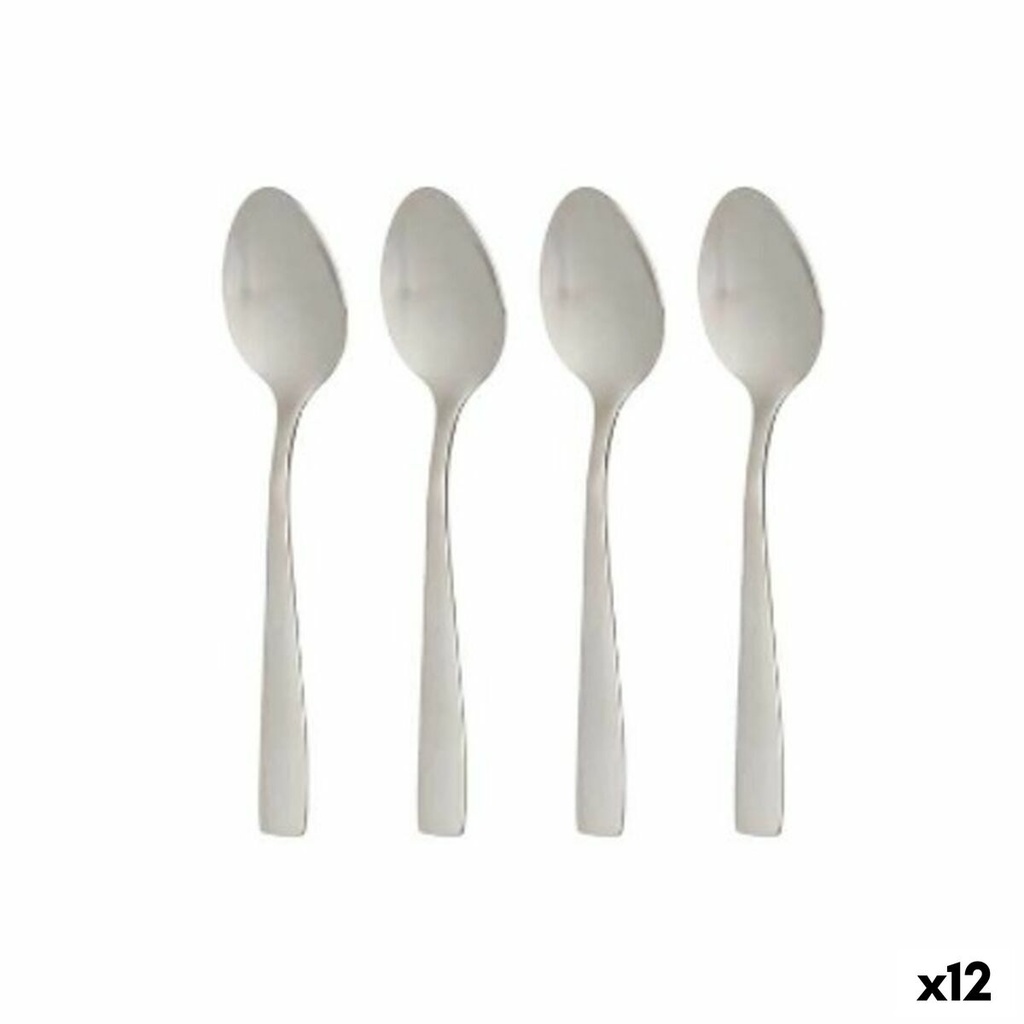 Set de cucharas de postre Kinvara 86907 Plateado Acero Inoxidable 2,7 x 13,5 x 0,3 cm Postre (12 Unidades)