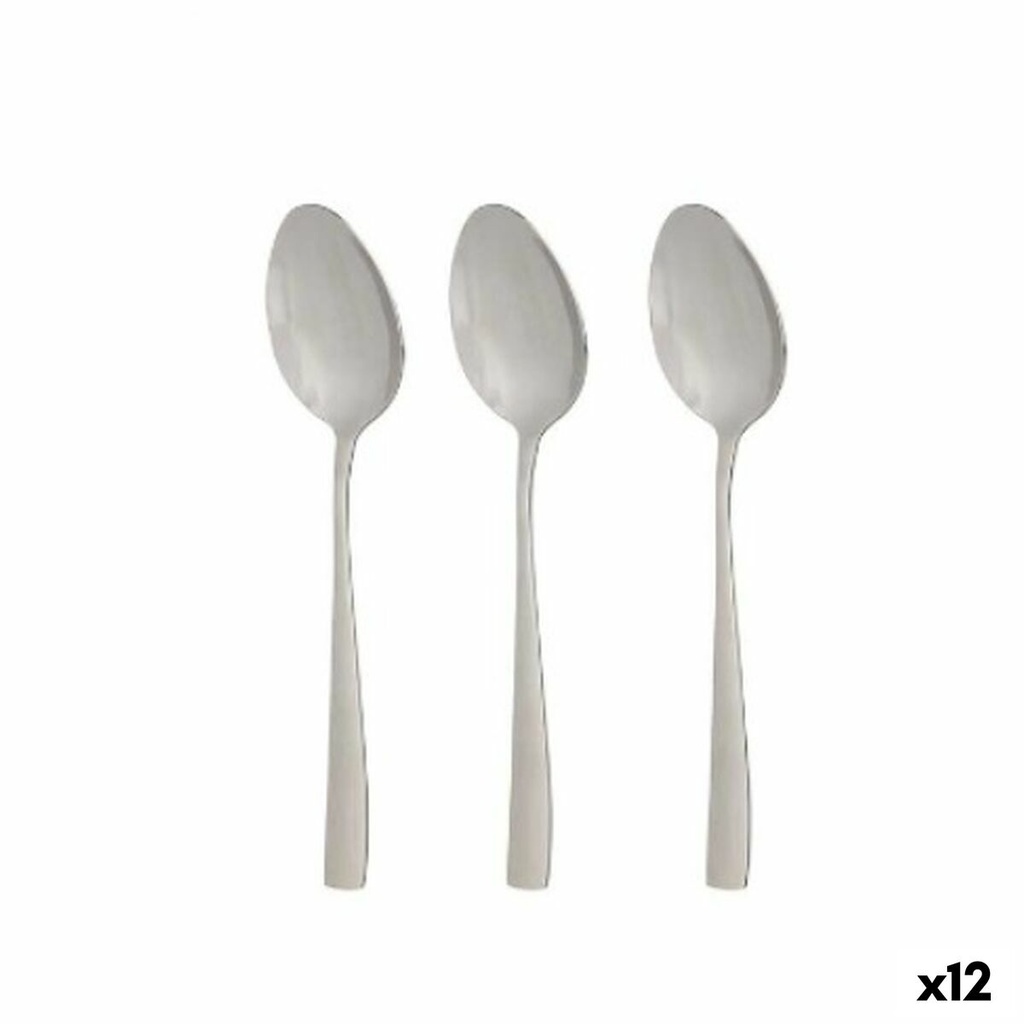 Set de Cucharas Kinvara KT190017-3 Plateado Acero Inoxidable 21 x 4,5 x 2,5 cm (12 Unidades)