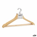Set of Clothes Hangers Kipit 79417 Brown Wood Metal 44,5 x 1,2 x 23 cm (24 Units)