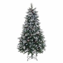 Christmas Tree White Red Green PVC Metal Polyethylene Snowfall 210 cm