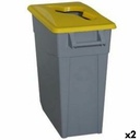 Recycling Waste Bin Denox Yellow 65 L (2 Units)