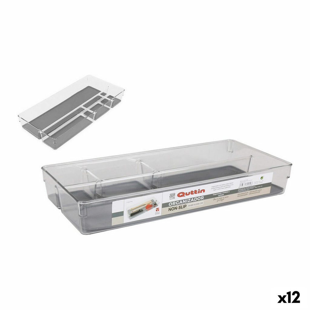 Drawer Organizer Quttin Non-Slip 39,8 x 18,5 x 6 cm (12 Units)