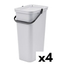 Cubo de Basura para Reciclaje Tontarelli Moda Blanco 38 L (4 Unidades)
