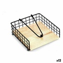 Napkin holder Confortime 158733 Black Metal 19 x 19 x 7 cm (12 Units)