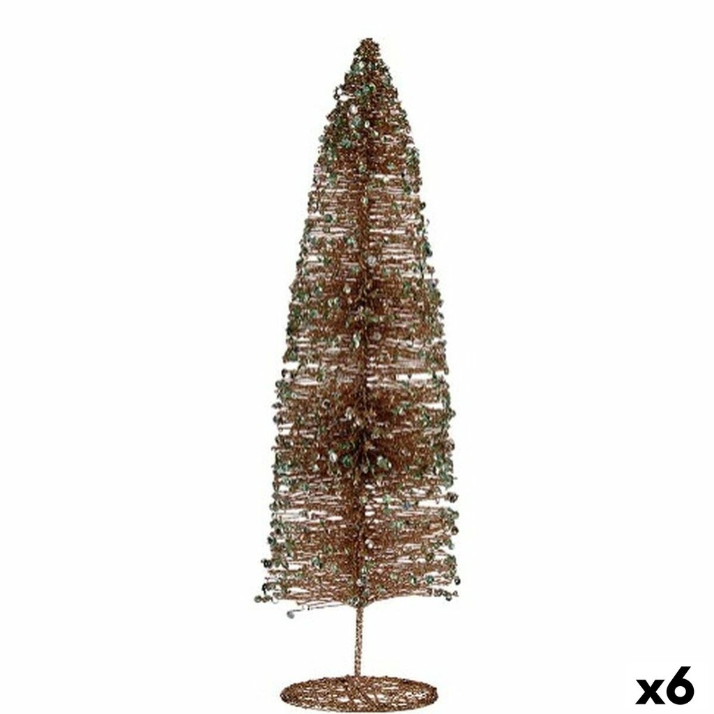 Árbol de Navidad Krist+ R201-034P-5 Champagne Lentejuelas 10 x 40 x 10 cm (6 Unidades)