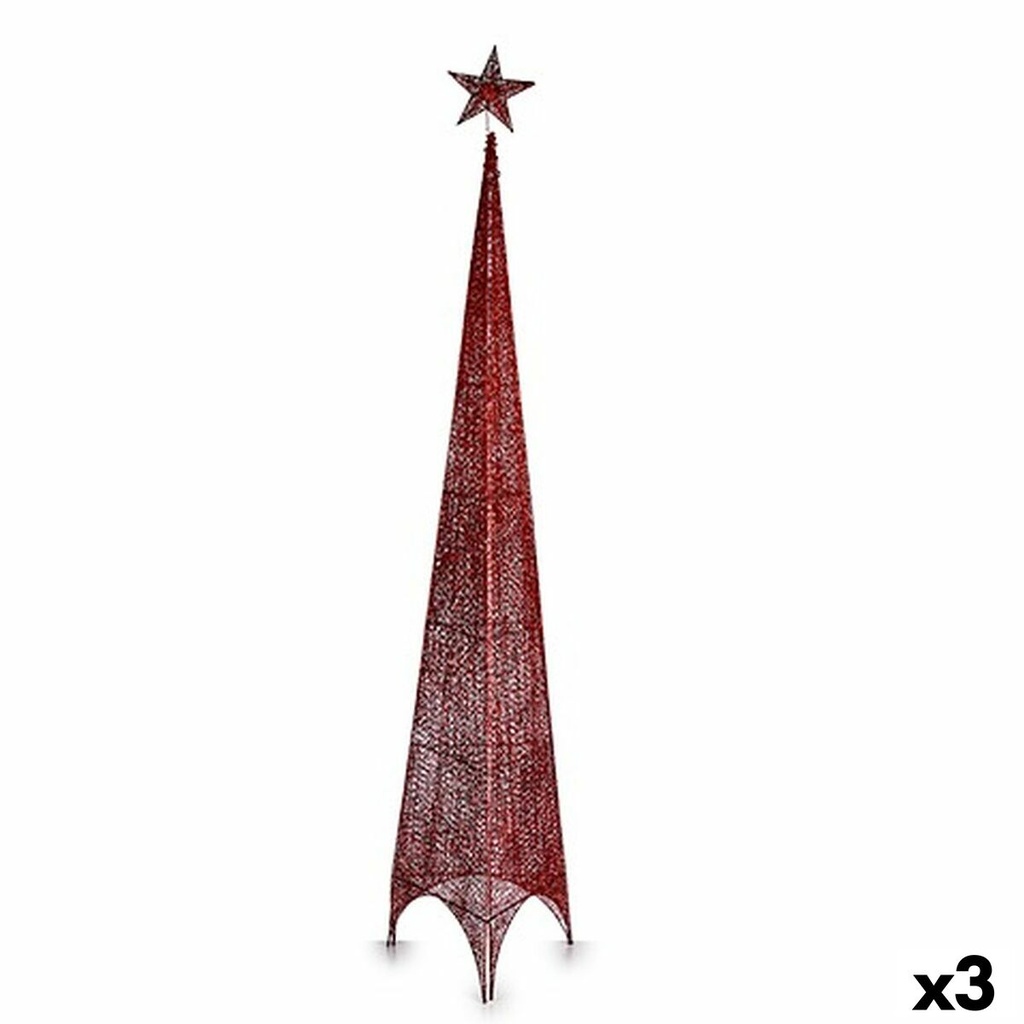 Árbol de Navidad Krist+ 00155 Rojo Metal Plástico Torre 42 x 218 x 42 cm (3 Unidades)