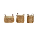 Basket set DKD Home Decor Brown Natural Bamboo Rushes Tropical 40 x 40 x 24 cm 4 Kg 3 Pieces