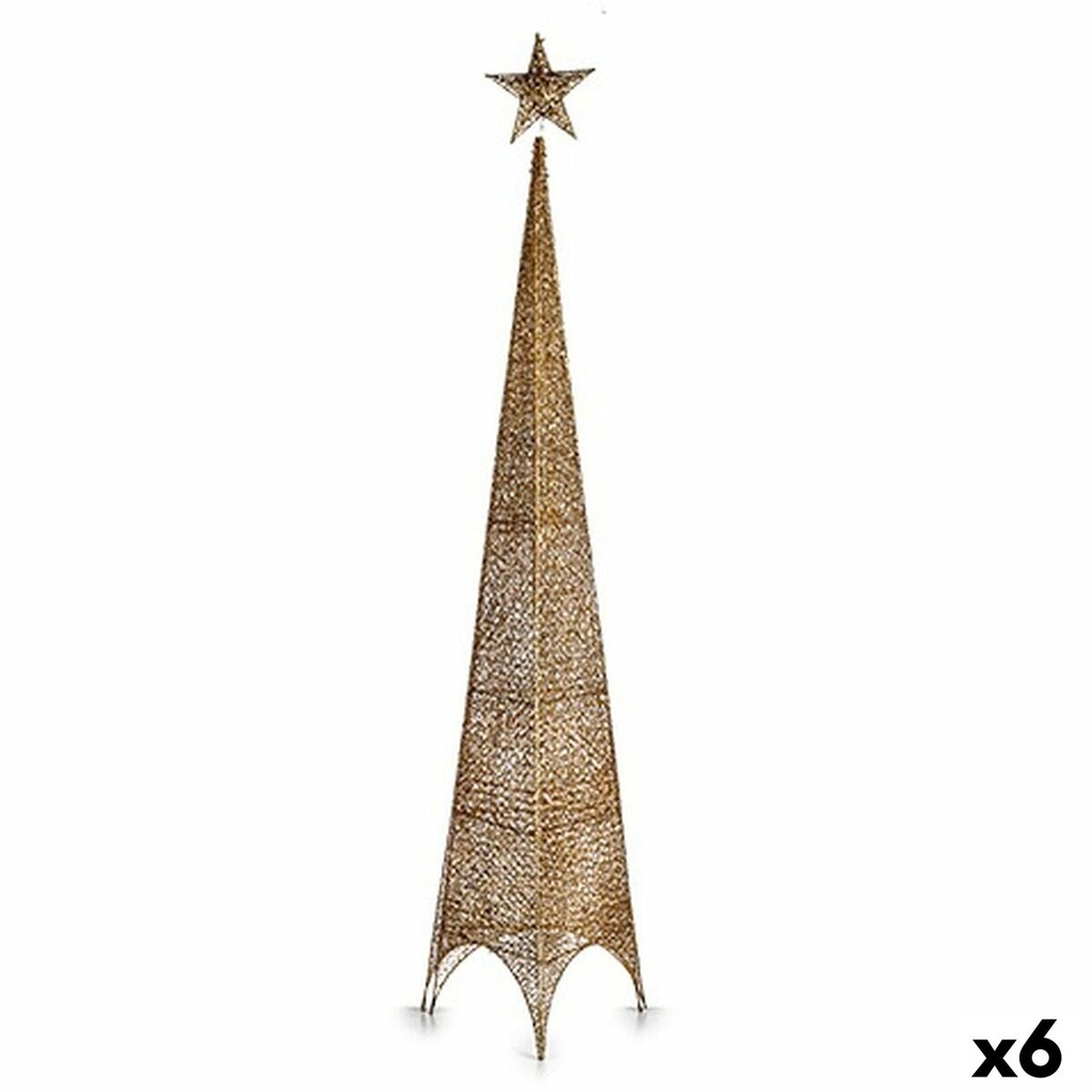 Árbol de Navidad Krist+ 148 Dorado Metal Plástico Estrella Torre 34 x 154 x 34 cm (6 Unidades)