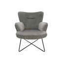 Armchair DKD Home Decor Grey Metal 67 x 81 x 87 cm