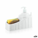 2-in-1 Soap Dispenser for the Kitchen Sink Privilege Plastic 20 x 17 x 10 cm White (24 Units)
