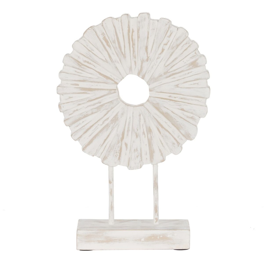 Escultura Blanco Beige Madera de mango 25,5 x 9,5 x 37 cm