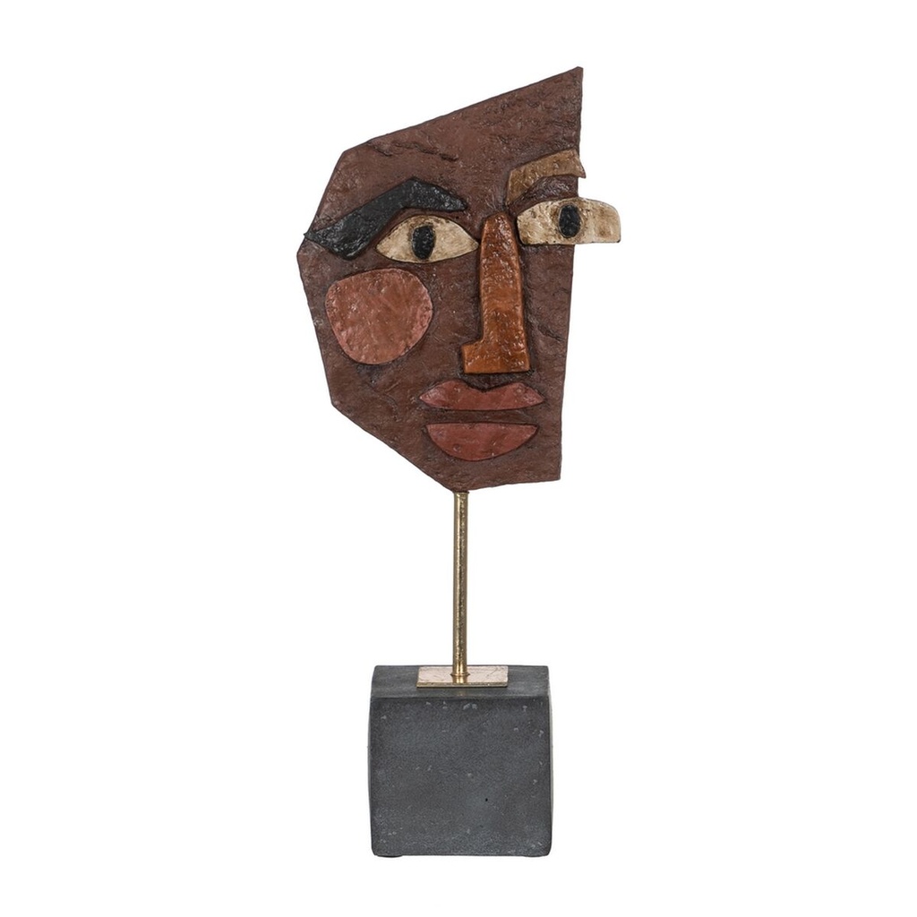 Decorative Figure Brown Black Mask 17,8 x 10 x 43,7 cm