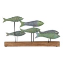 Figura Decorativa Verde Natural Peces 56 x 7 x 31 cm
