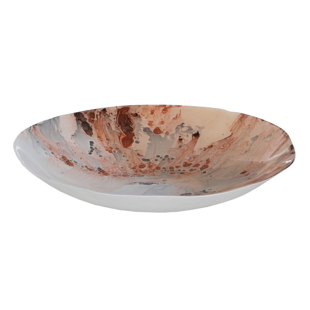 Centro de Mesa Salmón Cristal 39 x 39 x 6,5 cm