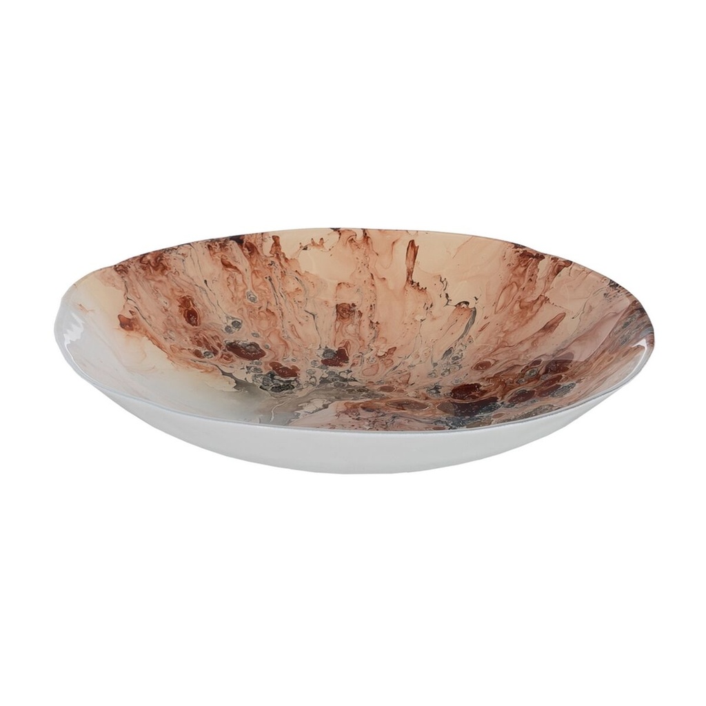 Centro de Mesa Salmón Cristal 29 x 29 x 5 cm