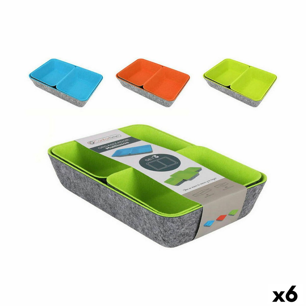 Multi-Purpose Organiser Confortime Felt Drawer Organizer (3 Pieces) (6 Units)