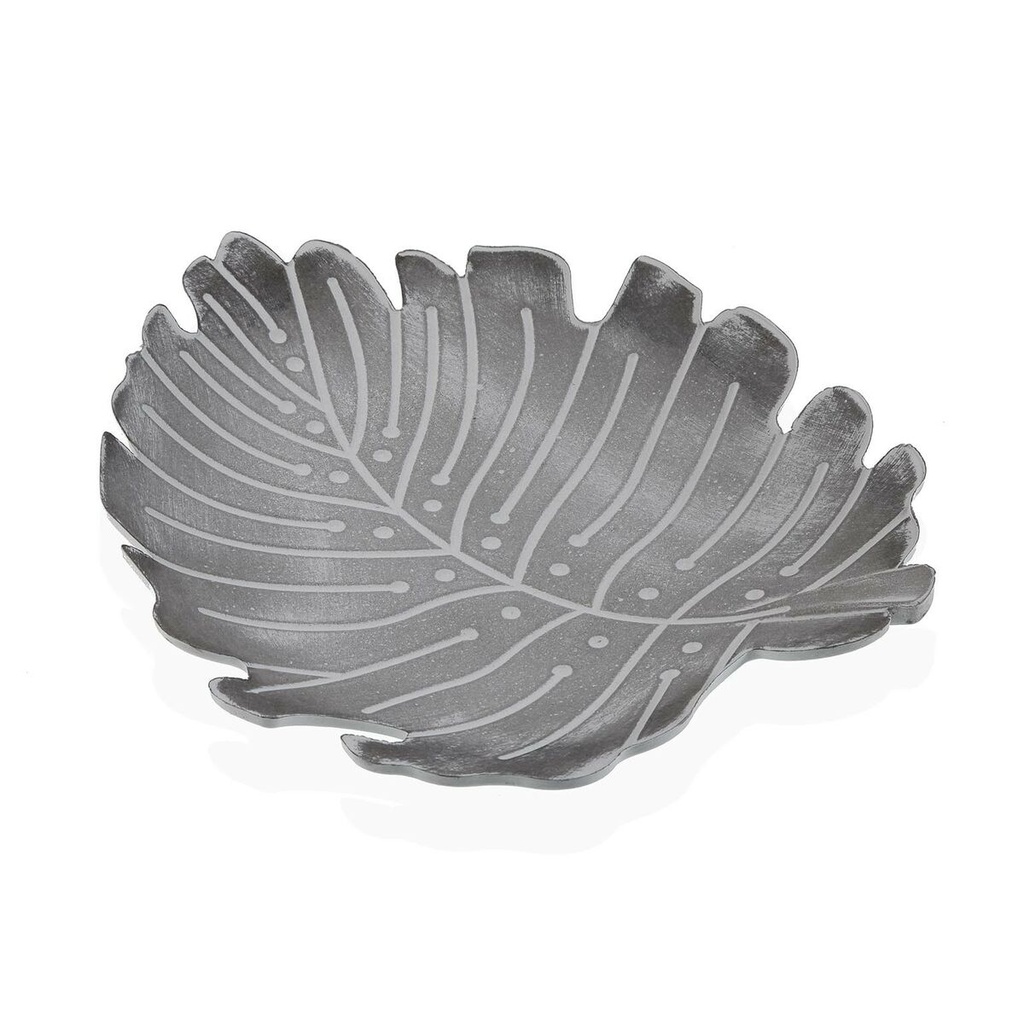Centro de Mesa Versa Gris Madera MDF 28 x 3,5 x 33 cm Hoja