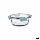 Fiambrera Hermética Quid Purity Redonda 970 ml Transparente Vidrio (6 Unidades)