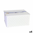 Caja de Almacenaje con Tapa Tontarelli Arianna Blanco 13 L 33 x 29 x 16 cm (4 Unidades)