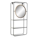 Estantería de Baño DKD Home Decor Cristal Negro Metal (32 x 12 x 65 cm)