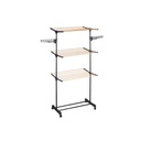 Clothes Line Kipit CN-WR4142-3 Black Natural Iron 82 x 165 x 59 cm