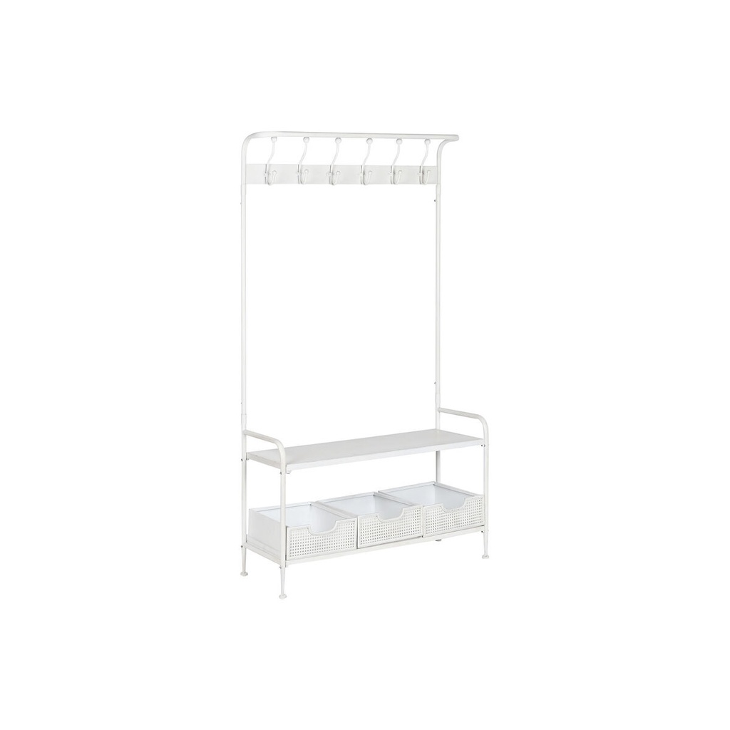 Perchero con Balda Home ESPRIT Blanco Metal Loft 110 x 36 x 186 cm
