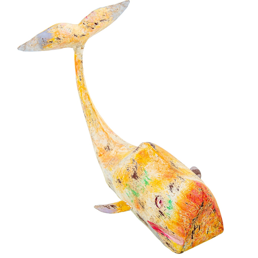 Decorative Figure Alexandra House Living Yellow Whale Iron