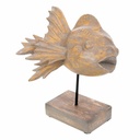 Decorative Figure Alexandra House Living Grey Dark brown Fish 31 x 24 x 30 cm
