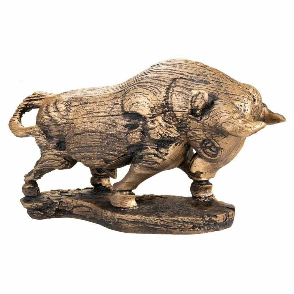 Decorative Figure Alexandra House Living Golden Bull 18 x 30 x 53 cm