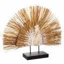Decorative Figure Alexandra House Living Black Natural Peacock 53 x 12 x 64 cm