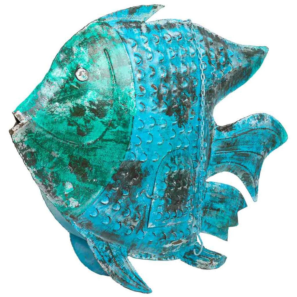 Candleholder Alexandra House Living Blue Mango wood 10 x 80 x 105 cm Fish