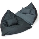 Puff GO GIFT Gris Oxford tejido antidesgarros