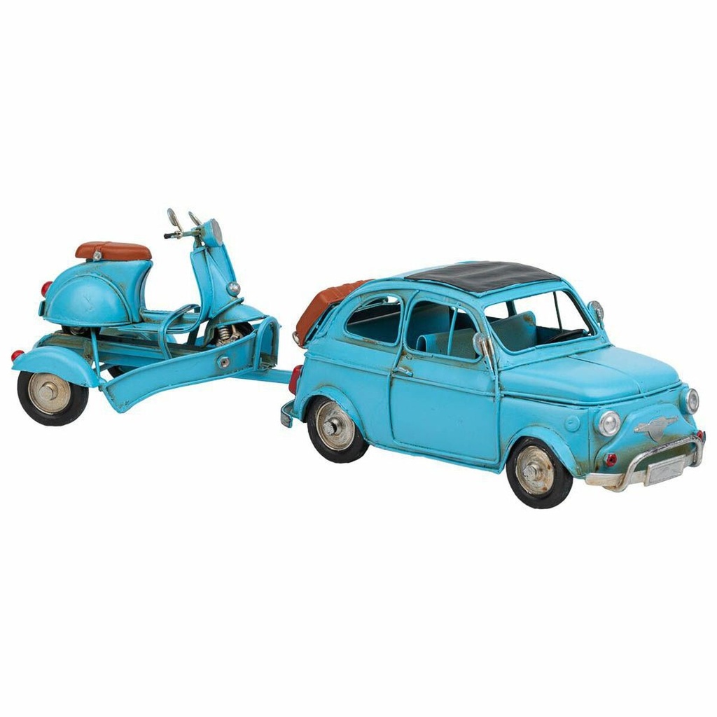 Figura Coleccionable Alexandra House Living Azul claro Hierro ABS Moto Remolque 10 x 10 x 34 cm