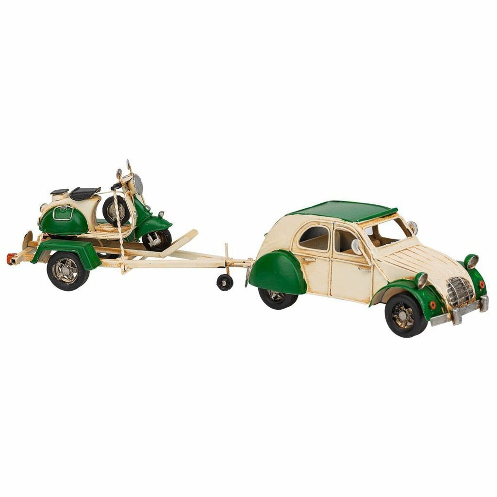 Figura Coleccionable Alexandra House Living Verde Hierro ABS Moto Remolque 9 x 9 x 41 cm