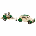 Collectable Figures Alexandra House Living Green Iron ABS Motorbike Trailer 9 x 9 x 41 cm