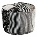 Puff Alexandra House Living Blanco Negro 50 x 40 x 50 cm