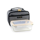 Portameriendas con Accesorios Ibili 753401g Gris Poliéster Vidrio de Borosilicato 21 x 13 x 14 cm
