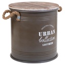 Bucket container Alexandra House Living Urban Brown Hemp Metal Fir wood 35 x 35 x 37 cm With handles Circular