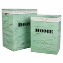 Cesto para la Ropa Sucia Alexandra House Living Verde Madera de Paulonia 30 x 54 x 40 cm 34 x 26 x 47 cm 2 Piezas