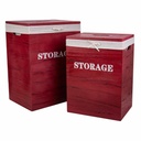 Laundry basket Alexandra House Living Red Paolownia wood 30 x 54 x 40 cm 34 x 26 x 47 cm 2 Pieces