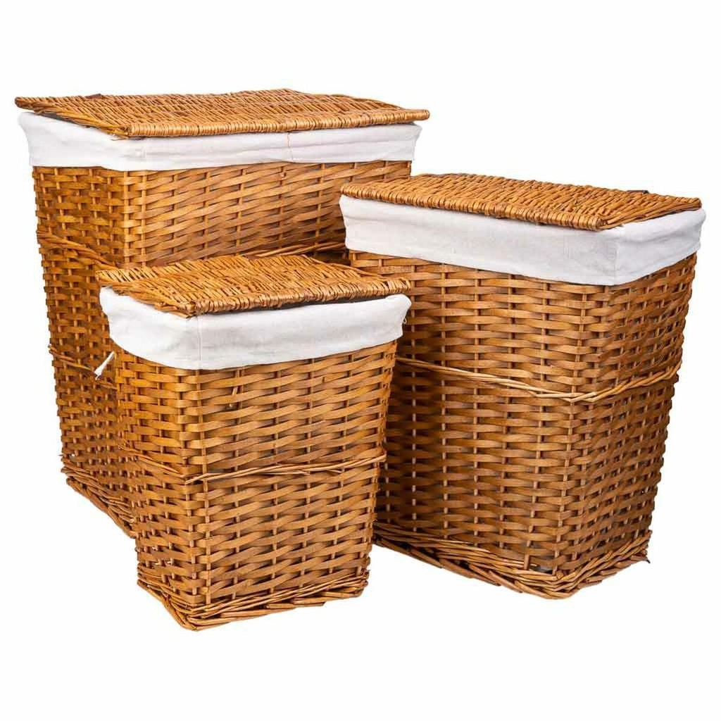 Cesto para la Ropa Sucia Alexandra House Living Marrón 36 x 54 x 45 cm 37 x 28 x 46 cm 30 x 22 x 38 cm 3 Piezas