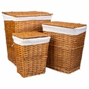 Cesto para la Ropa Sucia Alexandra House Living Marrón 36 x 54 x 45 cm 37 x 28 x 46 cm 30 x 22 x 38 cm 3 Piezas