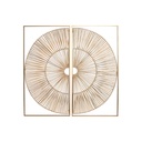 Wall Decoration Home ESPRIT Golden Natural 50 x 2 x 100 cm (2 Pieces)