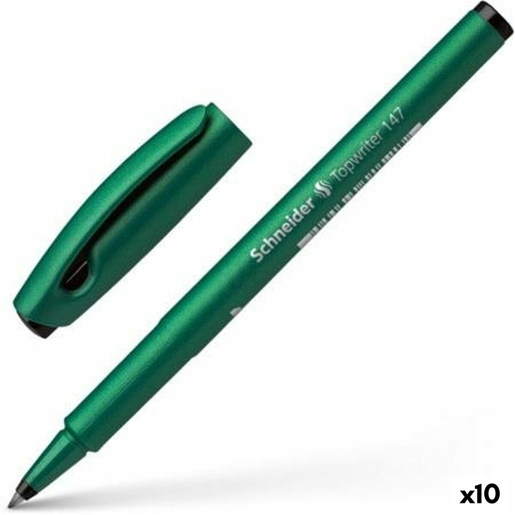 Felt-tip pens Schneider Topwriter 147 Black Green (10 Units)