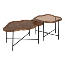 Centre Table Black Natural Crystal Iron Rubber wood 89 x 50 x 40 cm (2 Units)