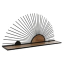 Estantería Home ESPRIT Negro Natural Metal Madera MDF 58 x 10,5 x 28 cm De pared