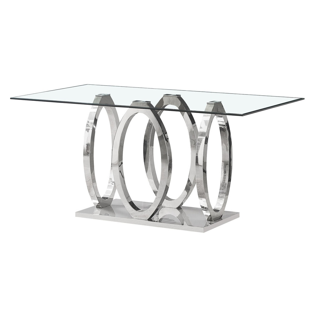 Mesa de Comedor Home ESPRIT Acero Cristal Templado 160 x 90 x 76 cm